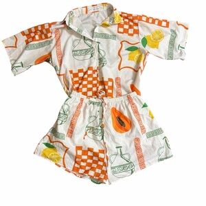 Petal & Pup Two Piece Lemon Print Set M